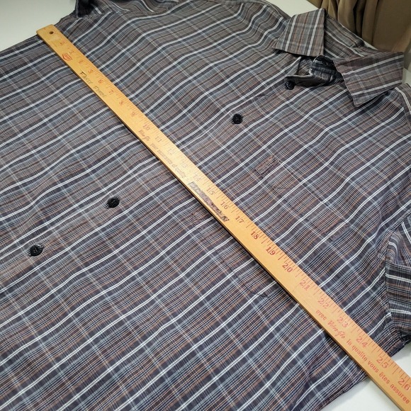 Zegna Sport Men Plaid Button‎ Up Shirt Size XL Long Sleeve Smart Casual Office - Picture 10 of 13